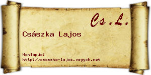 Császka Lajos névjegykártya