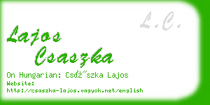 lajos csaszka business card